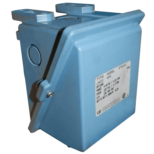 United Electric Pressure Switch, 400 Series Type J403 Models 448 to 454